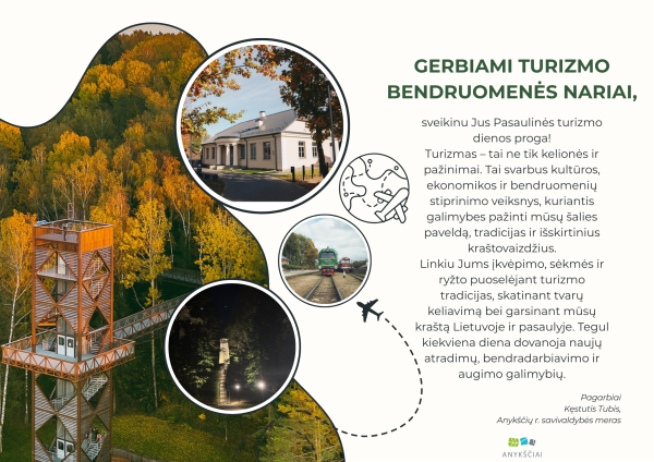 Mero sveikinimas Pasaulinės turizmo dienos proga