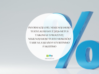 INFORMACIJA DĖL NEKILNOJAMOJO TURTO, KURIAM UŽ 2026 METUS TAIKOMAS 3 PROCENTŲ NEKILNOJAMOJO TURTO...
