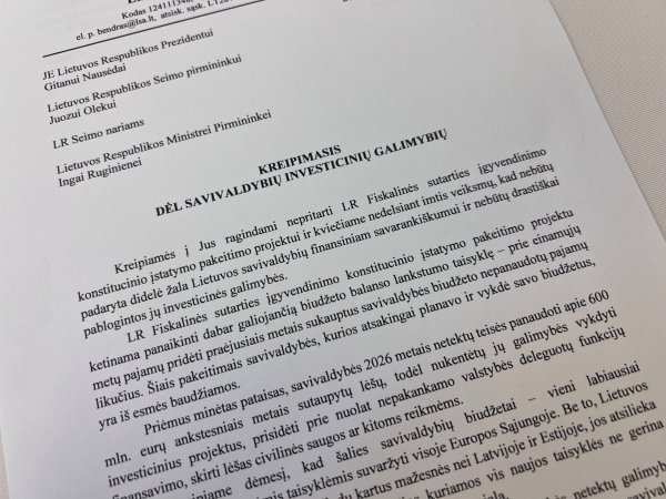 Finansų ministerija raginama nebloginti savivaldybių galimybių investuoti