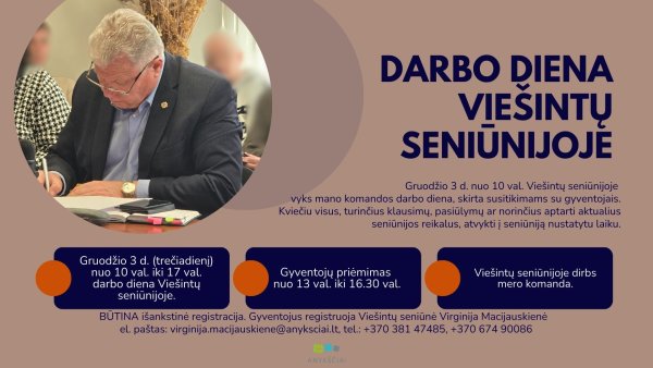 KVIETIMAS VIEŠINTŲ SENIŪNIJOS GYVENTOJAMS