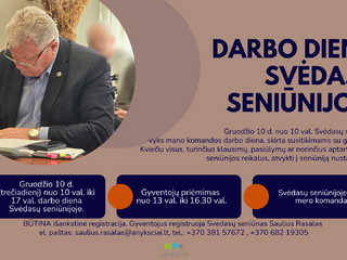 KVIETIMAS SVĖDASŲ SENIŪNIJOS GYVENTOJAMS