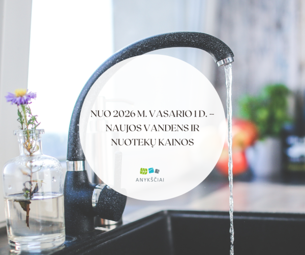 Nuo 2026 m. vasario 1 d. – naujos vandens ir nuotekų kainos