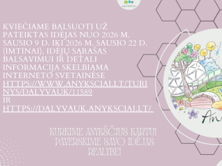 ANYKŠČIŲ RAJONO GYVENTOJAI KVIEČIAMI BALSUOTI UŽ PROJEKTŲ IDĖJAS