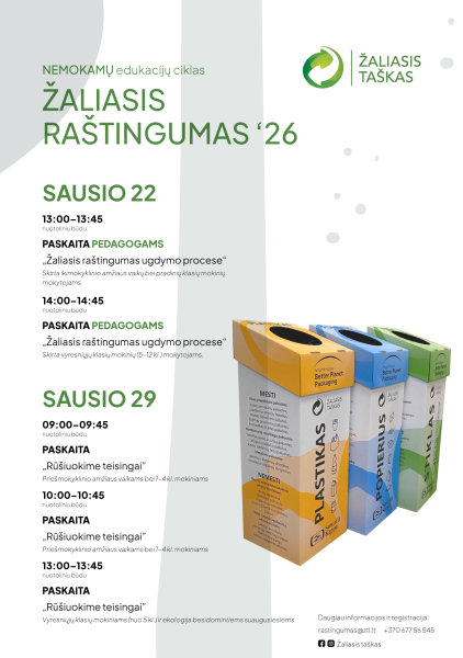 Nuotolinių edukacijų ciklas „Žaliasis raštingumas“