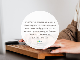 KVIEČIAME TEIKTI PARAIŠKAS PROJEKTŲ ĮGYVENDINIMUI PAGAL PRIEMONĘ VIEŠŲJŲ PASLAUGŲ KŪRYBINIŲ...