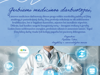 Mero sveikinimas Medicinos darbuotojų dienos proga