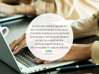 KVIEČIAME TEIKTI PARAIŠKAS ĮGYVENDINTI PROJEKTUS PAGAL ANYKŠČIŲ RAJONO SAVIVALDYBĖS SOCIALINIŲ...