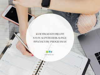 KVIETIMAS STUDIJUOTI SAVIVALDYBEI REIKALINGŲ SPECIALYBIŲ PROGRAMAS