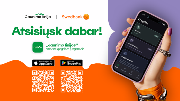 „Jaunimo linija“ pristato pirmąją emocinės pagalbos programėlę Lietuvoje!