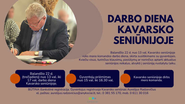 Jūsų balsas svarbus: Susitikime pasikalbėti apie Kavarską!