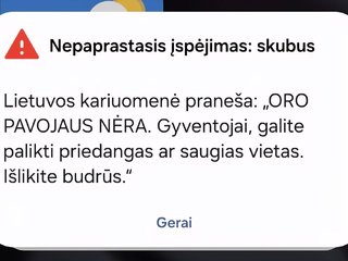Oro atakos įspėjimas Utenos apskrityje ATŠAUKIAMAS
