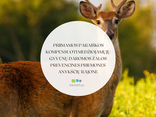 PRIIMAMOS PARAIŠKOS KOMPENSUOTI MEDŽIOJAMŲJŲ GYVŪNŲ DAROMOS ŽALOS PREVENCINES PRIEMONES ANYKŠČIŲ...