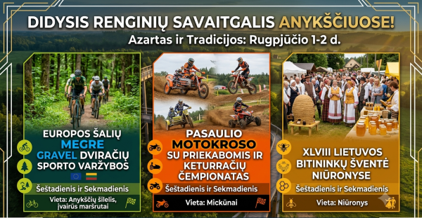 Artėjantį savaitgalį Anykščiuose – dideli turistų srautai ir net trys aukščiausio lygio renginiai