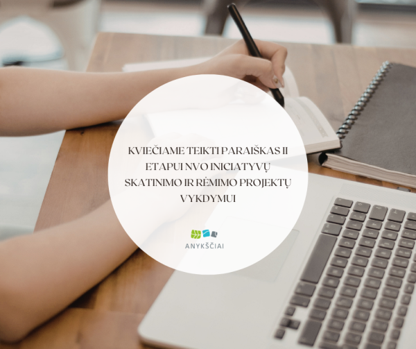 Kviečiame teikti paraiškas II etapui NVO iniciatyvų skatinimo ir rėmimo projektų vykdymui