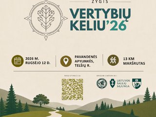 KVIETIMAS DALYVAUTI ŽYGYJE „VERTYBIŲ KELIU‘26“