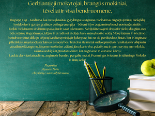 Mero sveikinimas Mokslo ir žinių dienos proga