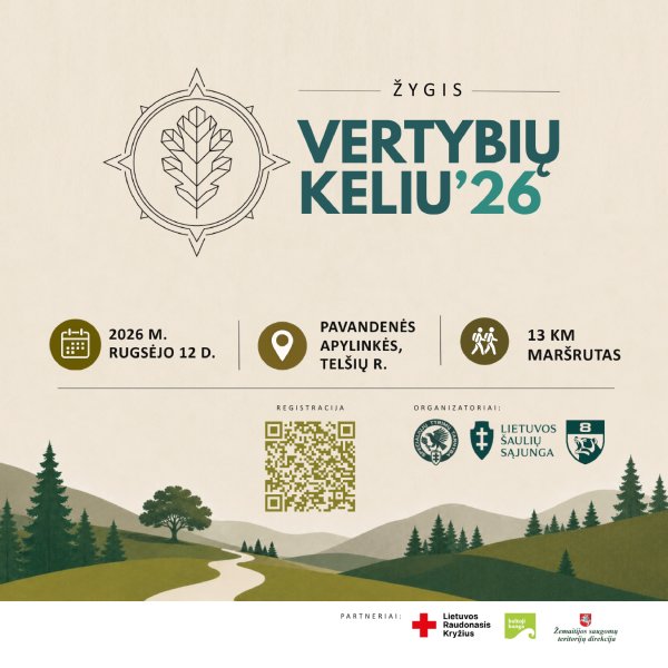 KVIETIMAS DALYVAUTI ŽYGYJE „VERTYBIŲ KELIU‘26“