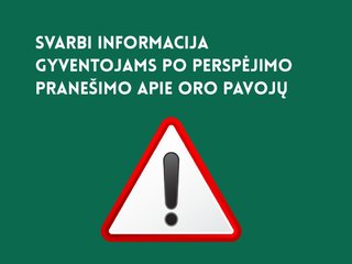 Ką daryti gavus perspėjimo pranešimą apie oro pavojų (veiksmai pagal pranešimo spalvą)