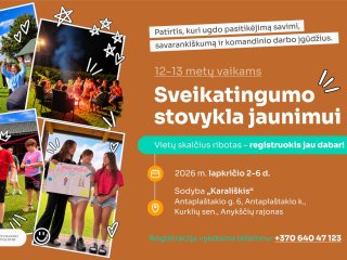 Nemokama stovykla 12–13 m. vaikams lapkričio 2–6 d.
