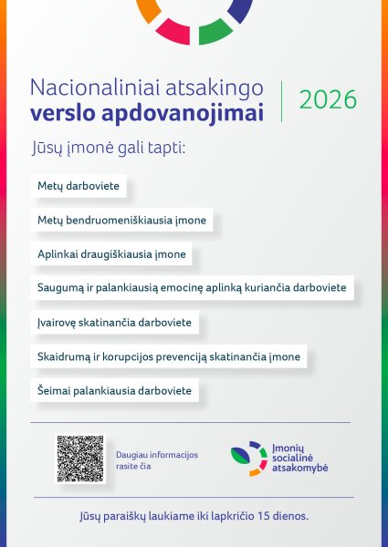 NACIONALINIAI ATSAKINGO VERSLO APDOVANOJIMAI 2026